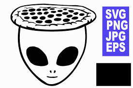 Size of this png preview of this svg file: Alien Full Pizza Head Svg Jpg Png Hand Drawing 131863 Illustrations Design Bundles