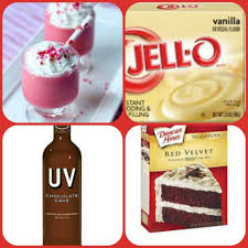 Red Velvet Cake Pudding Shots 1 Small Pkg Vanilla Instant Pudding Cup Milk 3 4 Cup Uv Chocolate Cak Pudding Shots Jello Shot Recipes Chocolate Pudding Shots