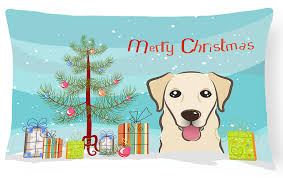 Schnauzer blue graphic polyester 16 in. Christmas Tree And Golden Retriever Fabric Decorative Pillow Fruugo Lu