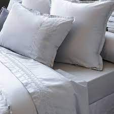 drap de lit satin de coton brode irina perle draps de lit parure de lit drap