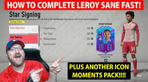 Leroy sané on fifa 21. How To Complete Leroy Sane Objectives Fast Icon Moments Pack Opening Fifa 20 Ultimate Team Youtube