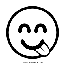 Face Savoring Food Emoji Outline Vector Download Black And White Stickers Emoji Coloring Pages Emoji