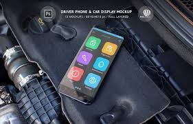 Driver Phone Car Display Mockup Is A Psd Photoshop File With 13 Scenes Of Smartphone In The Driver S Hand And Car I Display Mockup Phone Phone Mockup