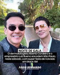 O dermatologista Alberto Cordeiro e o empresário Luiz Bueno sacodem São  Paulo, neste sábado, com super festa de noivado em black-tie… Acontecimento  de elegância máxima que vamos conferir em detalhes!✨
