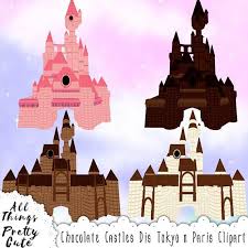 Chocolate Castles Dis Tokyo N Paris Clipart Commercial Use Clipart Castle Topper Fairytale Princess Birthday Party Invitations Castle Party Fairytale Party