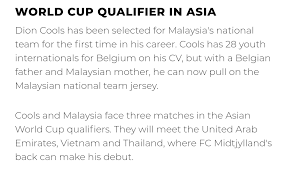 €1.50m * jun 4, 1996 in kuching, malaysia Harimau Abroad On Twitter Fc Midtjylland Announced Dion Cools Has Been Called Up By Malaysia For International Duty Https T Co 0lxwo5sncc Https T Co Maa6wfsghh Twitter