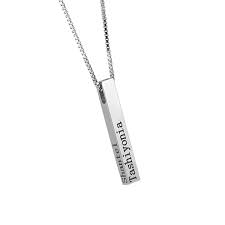 A meaningful gift so versatile that you can wear all day everyday and never take it off. 4 Sides Engraved Bar Necklace Gift For Men Getnamenecklace