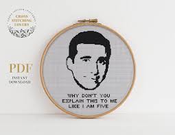 Bring some color to your home with this beautiful modern cross stitch! The Office Cross Stitch Chart Funny Michael Scott Quote Cross Stitching Hobby Cool Home Decor Instant Download Pdf Digital File Cross Stitching Cross Stitch Quotes Cross Stitch