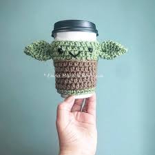 Alien Coffee Cozy Star Cup Cozy Crochet Alien Baby Alien Etsy Crochet Cup Cozy Beer Cozy Cup Cozy