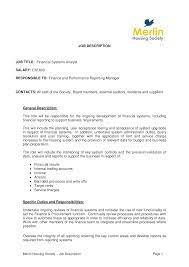 Systems analysts examine existing it systems and write systems analysts analyse how well software, hardware and the wider it system fit the business service industries. Financial System Analyst Job Description Templates At Allbusinesstemplates Com