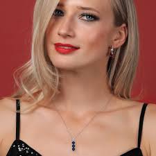 Gem Stone King Collier avec pendentif en argent sterling 925 saphir bleu et  diamant blanc pour femme (1,84 carat, rond 5 mm, avec chaîne en argent de  45,7 cm), pierre précieuse en