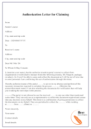 High quality authorization letter samples and free authorization letter templates may be downloaded from our website! Authorization Letter To Claim Letter