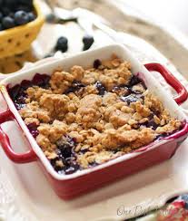 Blueberry Crumble Recipe Single Serving One Dish Kitchen Recipe In 2020 Blueberry Crumble Crumble Recipe Easy Blueberry Crumble
