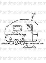 Digital Stamp Vintage Caravan Camper Art Camper Quilt Digital Stamps
