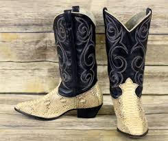 Black And White Snakeskin Cowboy Boots Acme Cowboy Boots Black Leather Snakeskin Womens Size 7 M Ladies White Vintage Acme Cowboyboots Boots Black Leather Boots Cowboy Boots