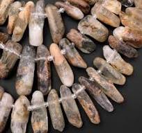 Raw Natural Brown Green Phantom Quartz Rock Crystal Beads ...