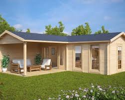 Large Corner Summer House With Veranda Hansa Deluxe B 22m2 70mm 3 X 7 M Summer House 24 Corner Summer House Summer House Garden Summer House