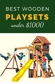 Best Wooden Playsets Under 1000 Dollars Swing Sets Made Of Cedar With Lots Of Different Activities Love The Wooden Playset Backyard Playset Kids Playground