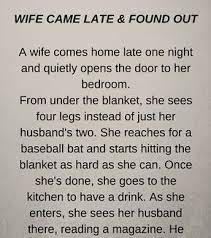 A curious child asked his mother: Wife Came Late Found Out Funny Short Story Short Jokes Funny Short Funny Stories Short Humor