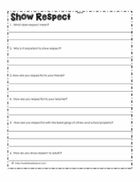 Showing Respect This Worksheet About Showing Respect Helps Learners Understand What Respect Is And Why We Need Teaching Respect Respect Lessons Social Skills