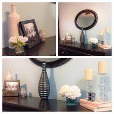 Dresser Decorating Ideas Glass Flowers Porcelain A Splash Of Color Dresser Decor Dresser Decor Bedroom Decor
