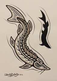 Sturgeon And Shadow Native Art Woodland Art Aboriginal Art