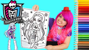 Monster high abbey coloring page from abbey bominable category. Coloring Draculaura Monster High Coloring Book Page Prismacolor Colored Pencil Kimmi The Clown Youtube