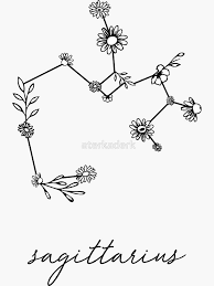 Sagittarius Zodiac Wildflower Constellation Sticker By Aterkaderk In 2020 Horoscope Tattoos Astrology Tattoo Sagittarius Tattoo Designs