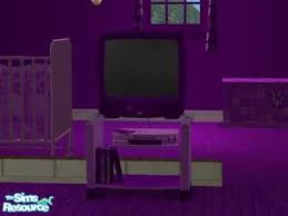 Aesthetic, purple, and tv image. The Sims Resource Purple Bed
