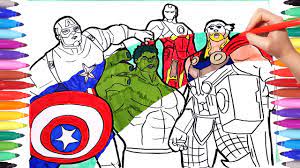 Cool waiting spider man coloring page avengers coloring pages superhero coloring superhero coloring pages the character was originally created b. How To Color Captain America Hulk Thor Iron Man The Avengers Superheroes Coloring Pages For Kids Youtube