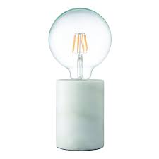 Otto Table Lamp Base Only White Grey Marble Moonlight Design