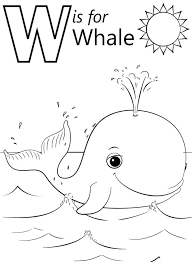 Walk starts with w coloring page. Whale Letter W Coloring Page Free Printable Coloring Pages For Kids