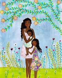 Mother Daughter Painting Mother And Two Daughters Painting Art Print Nursery Wall Art Mother And Child Painting Gift For Mother S In 2021 Mother And Child Painting Mother Painting Mother Daughter Art