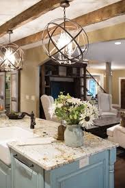Pretty Light Fixtures Over Kitchen Island Modern Farmhouse Kitchens Sweet Home Rustic House