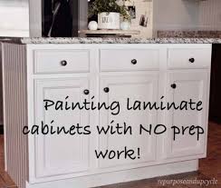 Complete with dirty dishes in the sink. Painting Laminate Cabinets The Right Way Without Sanding