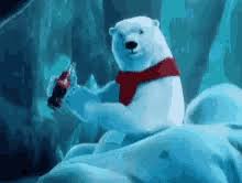 One furry creature who found himself in the. Polar Bear Coke Meme Gifs Tenor