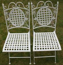 Get the best deals on metal dining chairs. Maribelle Square Metal Folding Outdoor Garden Chairs Pair White For Sale Online Ebay