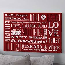 While small decorations, like magnets or wall hangings, let you make a smaller space festive. Personalized Canvas Print Wall Art Our Life Together