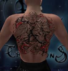 Upper back tattoos and lower back tattoos. Second Life Marketplace Kd Bushido Vertu