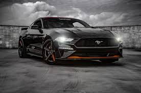 Black And Red Mustang Gt Black Ford Mustang With Custom Orange Accents Mustang Ford Mustang Ford Gt