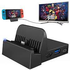 Ukor Switch Dock Portable Mini Switch Tv Docking Station Charging Stand Replacement For Nintendo Switch Dock Set Compact Switch To Hdmi With Extra Usb 3 0 Por Nintendo Switch Accessories Nintendo Switch