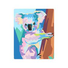colorful pop art koala portrait metal art metal style gift ideas unique diy personalize pop art koala drawing art