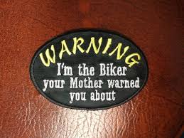 Warning I M The Biker Embroidered Patch Motorcycle Iron Etsy Embroidered Patches Patches Embroidered