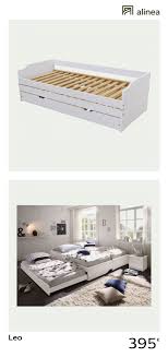 alinea leo lit banquette gigogne 1 place avec sommiers 90x200cm chambre lits literie et linge lit gigogne banquette gigogne meuble deco banquette