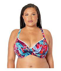 Elomi Paradise Palm Plunge Bikini Top Multiway Zappos Com