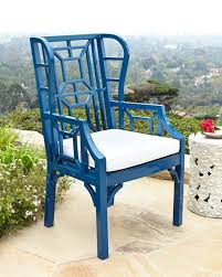 Get Free Shipping On Tamsin Blue Chinoiserie Outdoor Wing Chair At Neiman Marcus Shop The Latest Luxury Fashi In 2020 Used Outdoor Furniture Wing Chair Outdoor Chairs