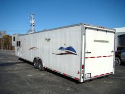 Gooseneck car hauler with living quarters. Used Rv Parts 2004 Race Car Hauler With Living Quarters 44ft Inclosed Gooseneck Trailer Rvs Campers Motorhomes Sales Rentals Cargo Car Toy Hauler For Sale