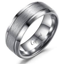 Caperci 8mm Tungsten Carbide Rings Wedding Band For Men