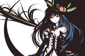 Blue Hair Drawing Hinanawi Tenshi Dark Hair Anime Sword Touhou Anime Girls Anime Characters Wallpaper Black Anime Characters Wallpaper Anime