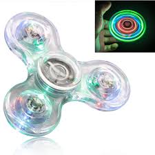 Amazon Com Figrol Fidget Spinner Clear Fidget Toy Crystal Led Light Rainbow Toy Finger Hand Spinner Kids Crystal Toys Games